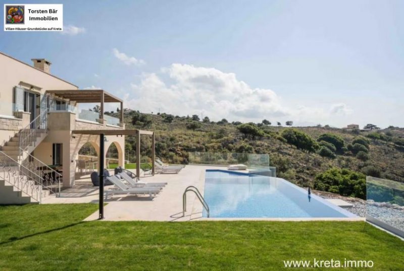 Drapanos Kreta, Drapanos, exklusive freistehende Steinvilla - unverbautem Panoramablick Haus kaufen